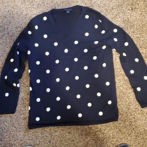 Tommy Hilfiger Polka Dot V Neck Sweater